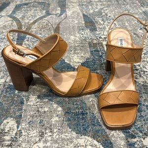 Steve Madden *New* Brown Braided Block Heel Sandals